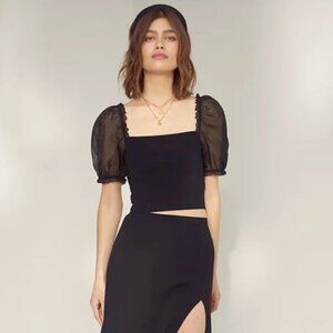 Aritzia Wilfred Sheer Sleeve Top in Sheer Lilac